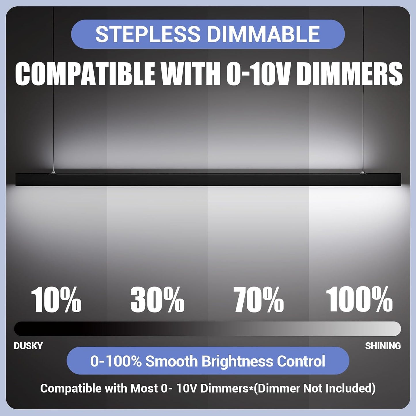 8FT LED Linear Lights 100/90/80/70/60W Up and Down Light, 3000K/4000K/5000K 8 Feet Commercial Linkable Shop Lighting for Office Garage Shop Dining Room bar, 0-10V Dimmable 8’ Architectural Fixture,ETL