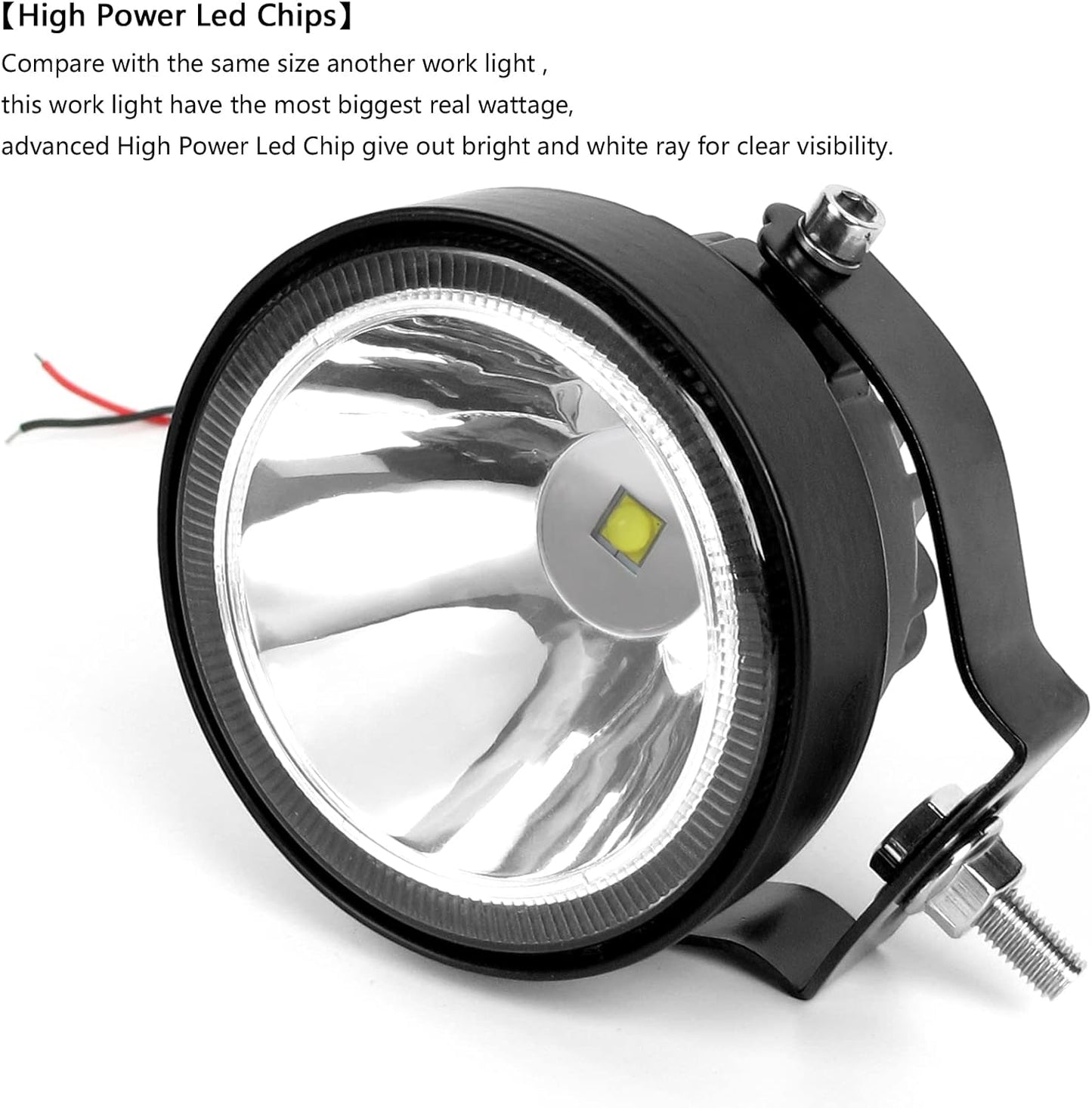 4 Inch Round Led Pod Lights, 60W Led Off Road Driving Fog Lights, Spot Auxiliary Bumper Light Bar Fit For 12V 24V Car Trucks Pickup ATV Boat Motorcycle (Pack of 2)