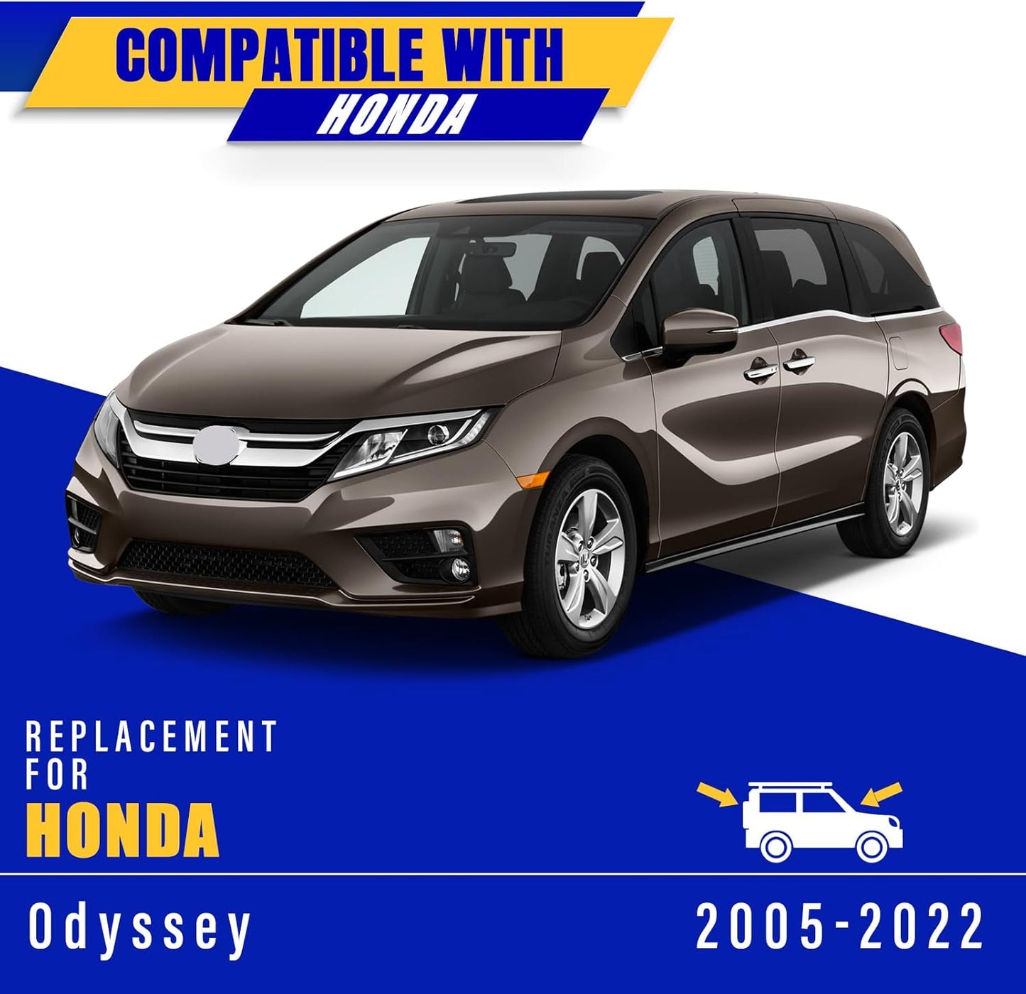 3 wipers Replacement for 2005-2022 Honda Odyssey, Windshield Wiper Blades Original Equipment Replacement - 26"/22"/16" (Set of 3) U/J HOOK