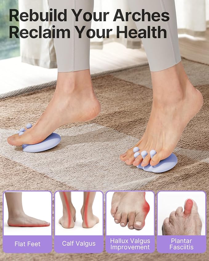 YOTTOY Foot Arch Trainer for Flat Feet, Plantar Fasciitis Relief &Arch Support Strengthening, Portable Arch Metatarsal Exercise Brace for Home and Gym