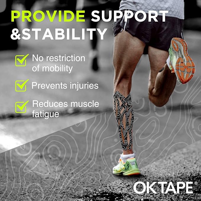 OK TAPE PRO Kinesiology Tape Uncut Roll, Elastic Physical Therapy Athletic Tape for Pain Relief, Muscle Support, Kinetic Tape, Water Resistant, 2in X 16.4ft -Beige