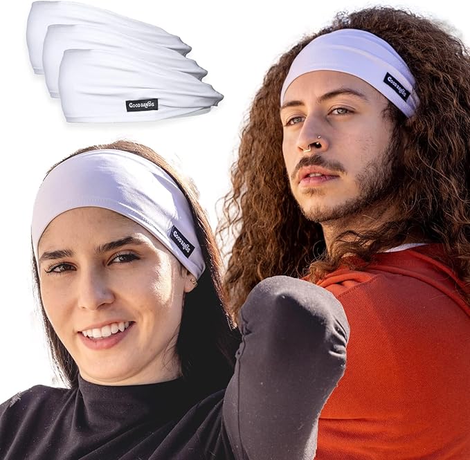 Sweatband for Men and Women - Unisex Headband That Wicks Moisture and Eliminates Excess Sweat - Durable & Long-Lasting - Running, Sports, Football, Triathlons, Construction, Yoga, Gym