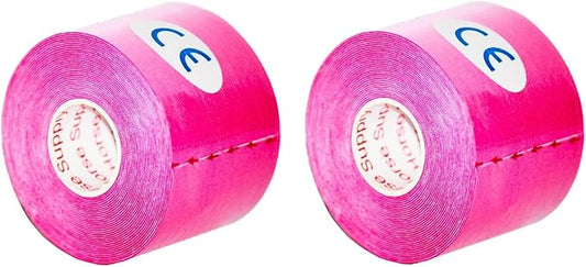 Kinesiology Tape Pro, Athletic Waterproof Muscle Support Adhesive Kinesio Sport Tape for Athletes 2 inches x 16.4 feet, 2 Rolls, Pink