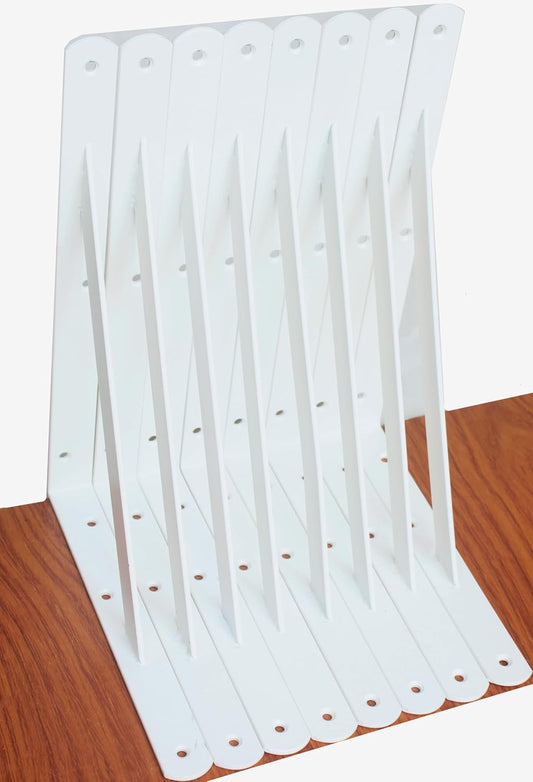 8 Pack L12 x H 8" White Heavy Duty Shelf Brackets with Screws Metal Shelf Brackets Shelf Support Angle Brackets for Shelves L Brackets Heavy Duty Floating Shelf