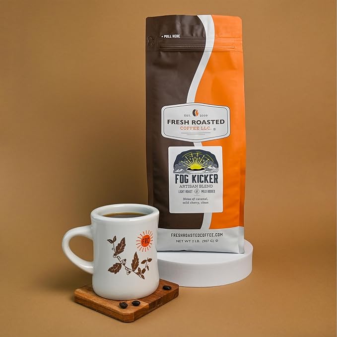 Fresh Roasted Coffee, Fog Kicker, 2 lb (32 oz), Light Roast, Kosher, Whole Bean