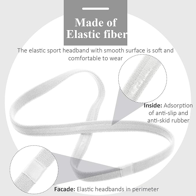 Sumind 4 Pieces Thick Non-Slip Elastic Sport Men Thin Headbands Football Hair Headbands for Women