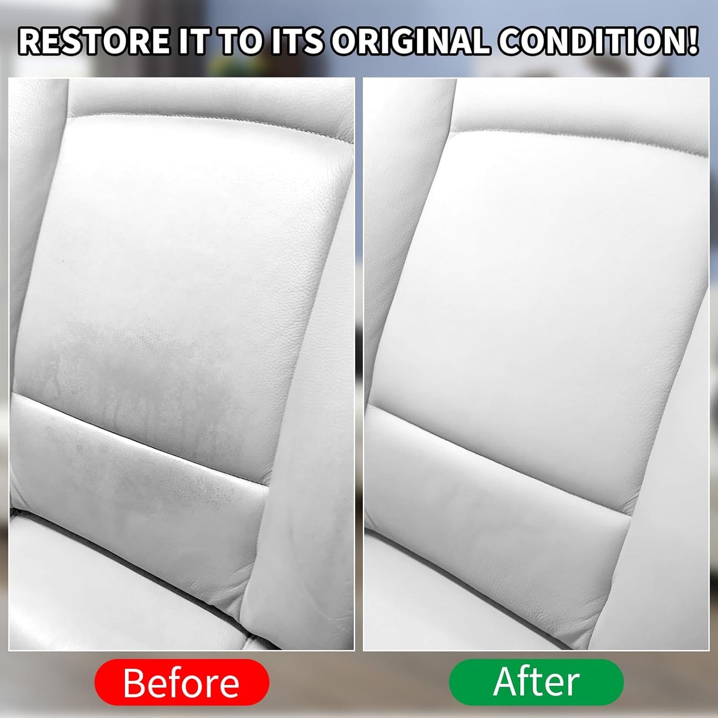 White Leather Recoloring Balm with 100ml Mink Oil,Leather Couch Scratch Remover,Leather Repair kit for Vinyl Furniture and Car Interior,Leather Dye Paint,Mink Oil for Leather