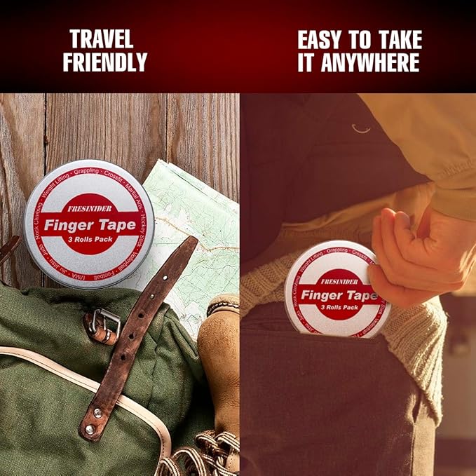 Finger Tape - Strong Athletic Tape | 0.3” x 45 Feet (9 Pack) Tin Set | No Sticky Residue | for Rock Climbing, BJJ Jiu Jitsu, Grappling, Judo, MMA, Rock Climbing and Martial Arts (Pink)