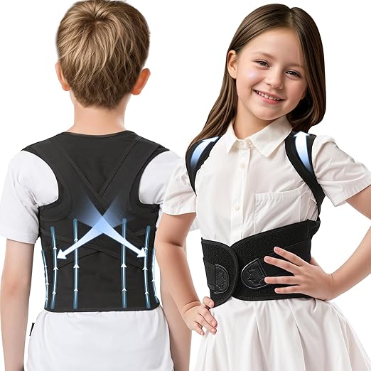 Back Brace Posture Corrector for Kids, Adjustable Full Back Support, for Upper and Lower Back Pain Relief, Scoliosis, Dowagers Hump, Hunchback, Thoracic, Spine Corrector (X-Large, Waist: 25''-30'')