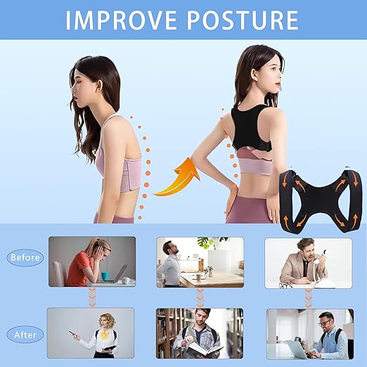 Posture Corrector for Women and Man - Posture Trainer for Neck Hump & Scoliosis Correction | Adjustable, Comfortable, and Pain-Relieving | Ideal for Desk Workers & Long-Term Wear(One Size）