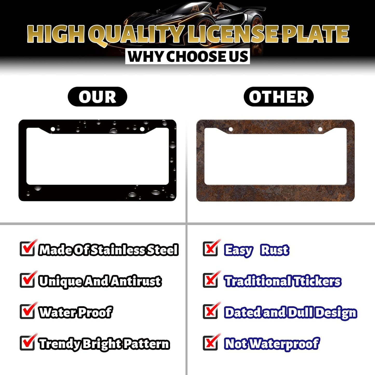 I'd Rather Be Playing Softball License Plate Frame Balls License Plate Stainless Steel Funny Black Accessories Cars Decor 12.2 X 6.2 Inch with 2 Holes and Screws Fits Standard Us Ca Vehicles