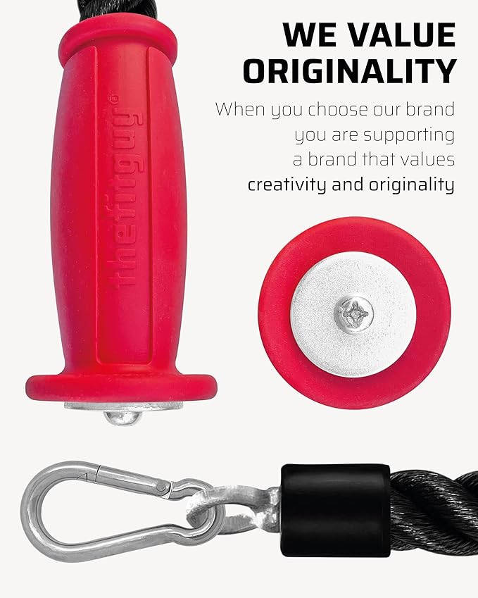 2 Ergonomic 16.5" Single Tricep Ropes | Non-Slip Cable Attachment | Wrist Pressure Relief | Grip Strength & Forearm Activation | Home & Commercial Gym Accessory, For Cable Machine, Smart Gym