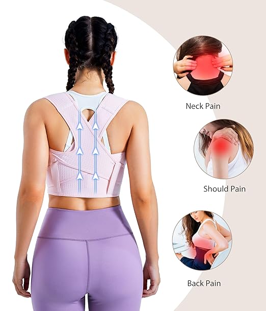 URSEXYLY Posture Corrector for Women Adjustable Upper Back Brace Posture Support Back Straightener Pain Relief(XL/2XL,Pink)