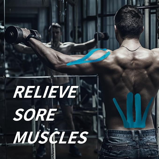 Pro Synthetic Kinesiology Tape Waterproof Athletic Tape [3 Rolls] 2inch x Long Roll 16ft Free Cut Tape for Ankle Wrists Knees Elastic Swimming Sports Activities Tapes（Mix)