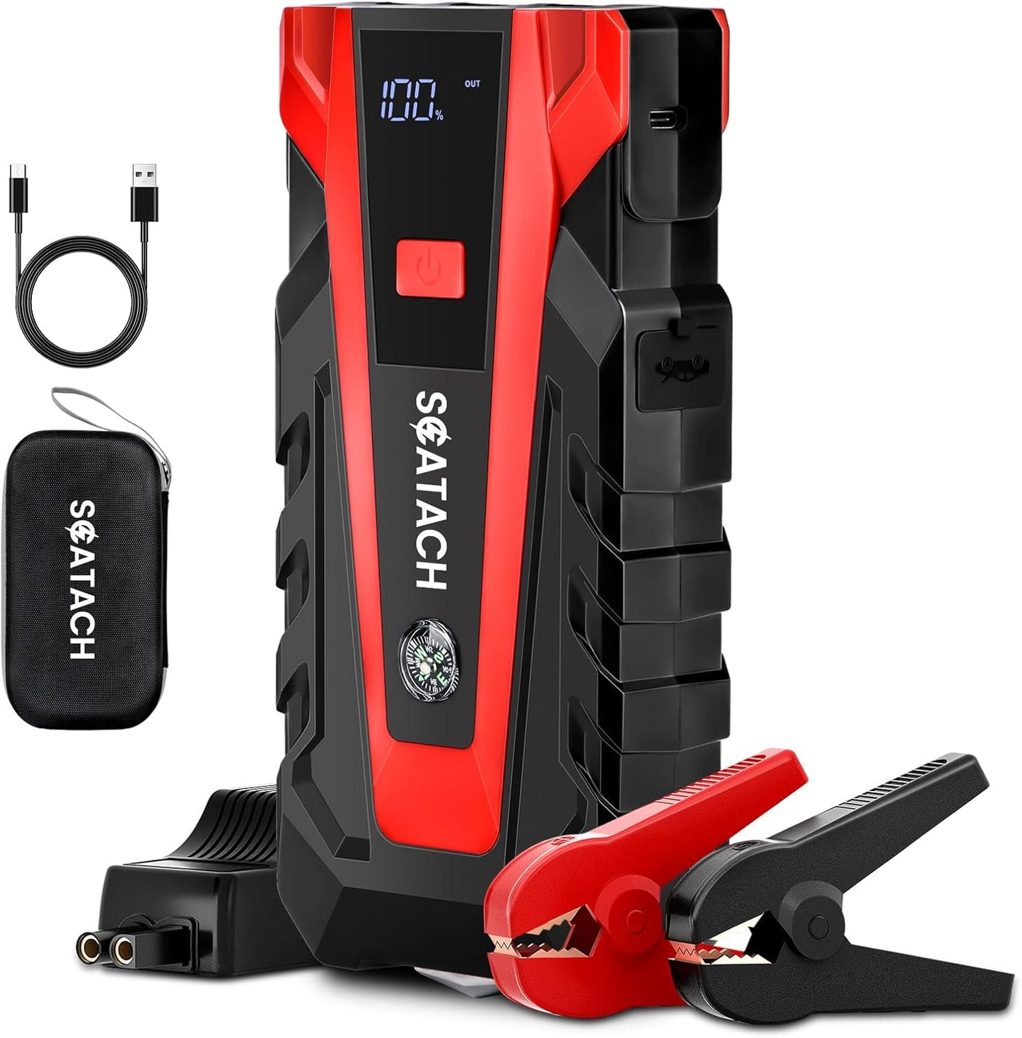 Scatach 011 3500A Car Battery Jump Starter,12V Jump Starter Battery Pack (up to 9.0LGasoline and 7.0L Diesel Engine), Portable Jump Box with 3 Modes Flashlight and JumperCable