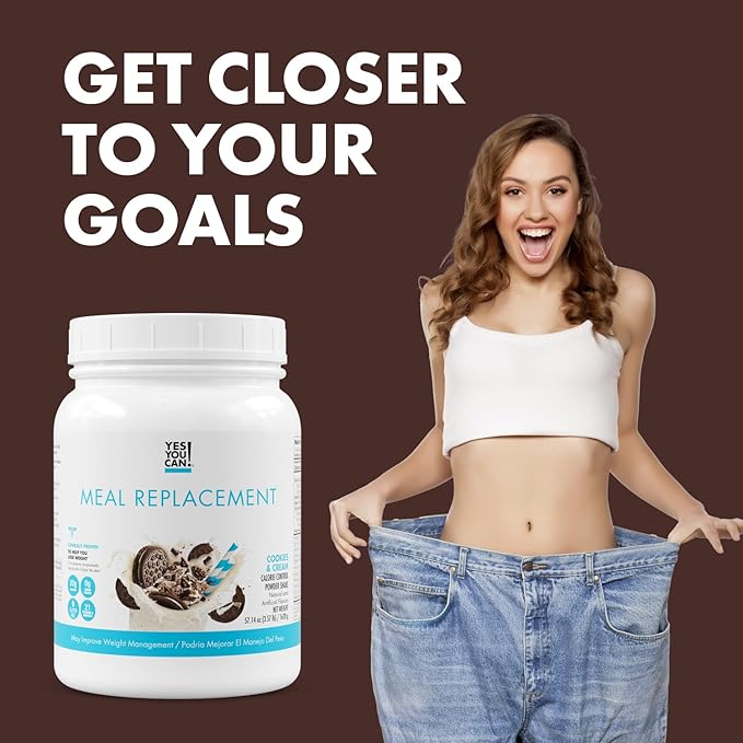 Yes You Can! Complete Meal Replacement - 15 Servings, 20g of Protein, 0g Added Sugars, 21 Vitamins and Minerals - All-in-One Nutritious Meal Replacement Shake (Cookies & Cream)