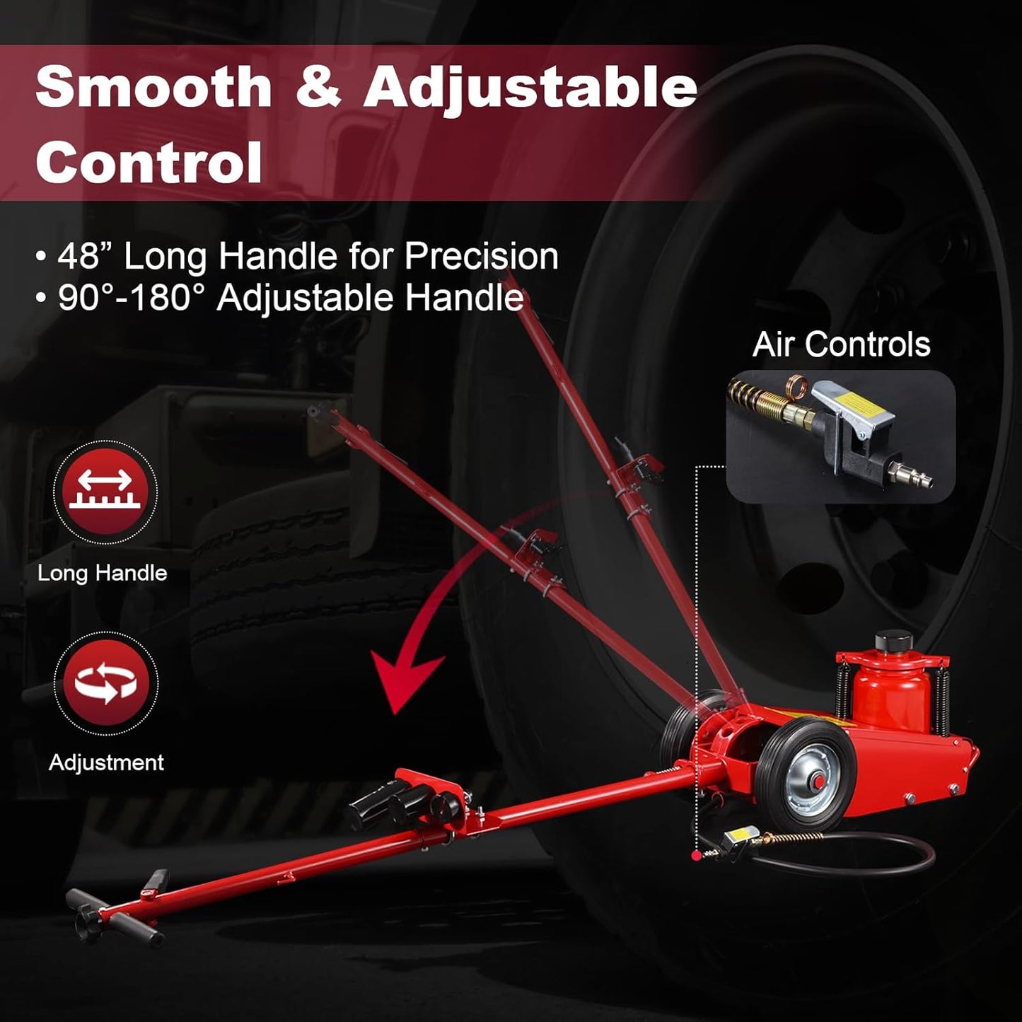 Stark USA Heavy Duty 35-Ton Air Hydraulic Floor Jack for Trucks (70,000lbs) Capacity Service Floor Jack Repair Lifting Tool Shop Air Lift Truck