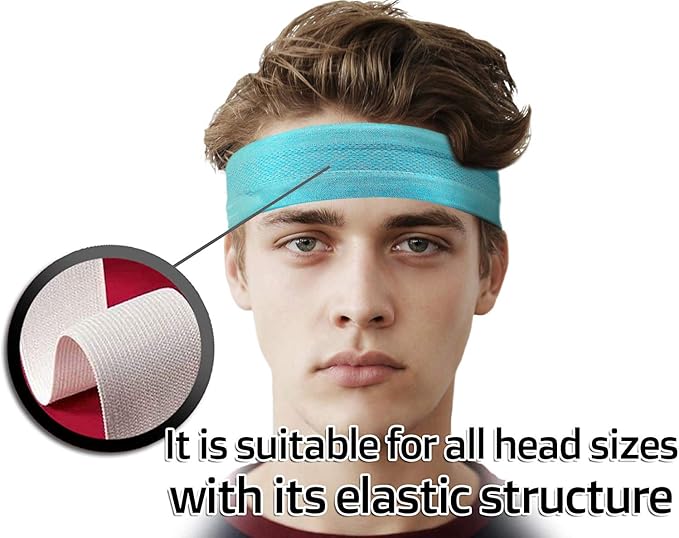 Sweat Bands Headbands for Women, Workout Headbands for Women, Moisture Wicking for Womens Sports Headband, All Hair Style and Head Size, Cool Feel, Quickly Dry (4PCS)