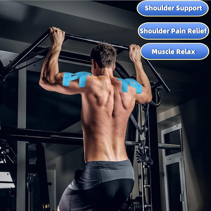 IEADEN Precut Kinesiology Tape for Shoulder, 10 Pcs - Shoulder Support & Stability, Shoulder Pain Relief Athletic Tape - Waterproof & Elastic, Breathable Hypoallergenic Latex-Free Tape, Purple