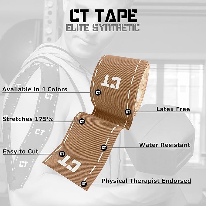 Sports & Kinesiology Tape (16.5ft Uncut Roll) - Latex Free, Water Resistant, Uncut Kinesiology Tape for Knee, Elbow, Ankle, Back & Shoulder Muscle