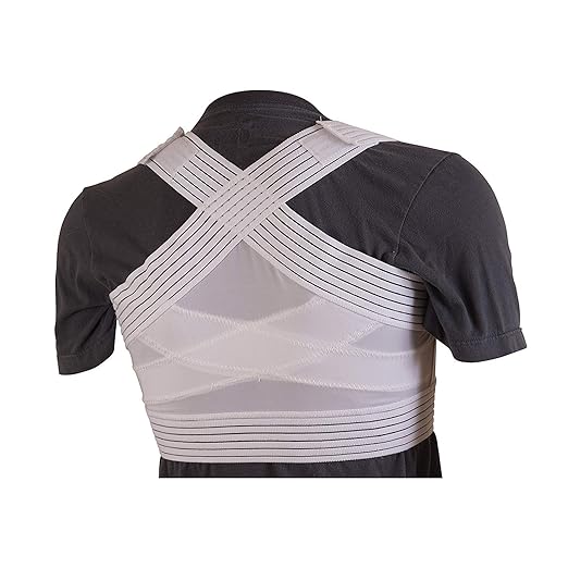 DMI Posture Corrector, Unisex, White, Criss-Cross Foam Bands, Extra Large, 46" to 48" Chest Size
