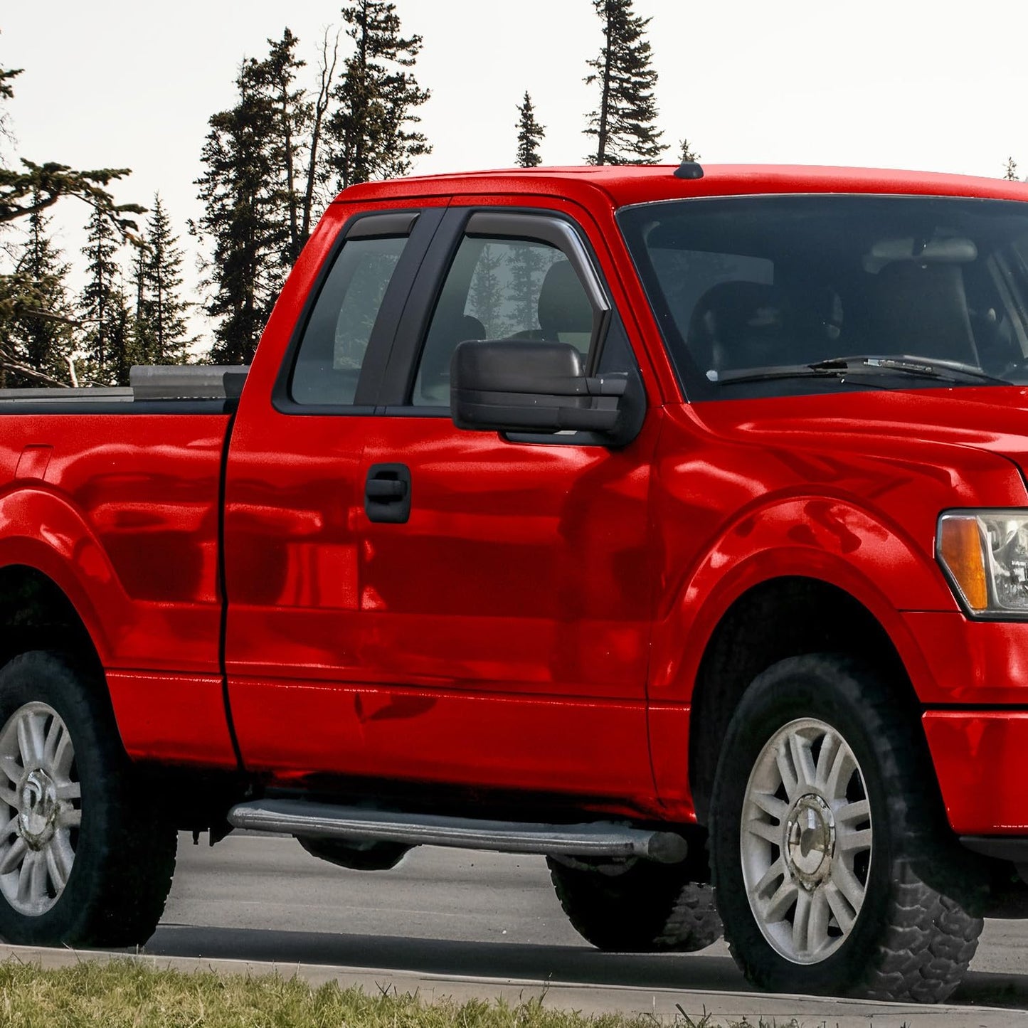 Voron Glass in-Channel Extra Durable Rain Guards for Ford F150 2004-2014 SuperCab, Window Deflectors, Vent Window Visors, 4 Pieces - 230181