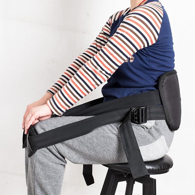 Support belt for better back whole day Lower Back Support Belt -Posture Correcting Harness & Relieve Sciatica, Keeps Back Straight While Seated, Suitable in Office or At Home or Outdoors（Black）