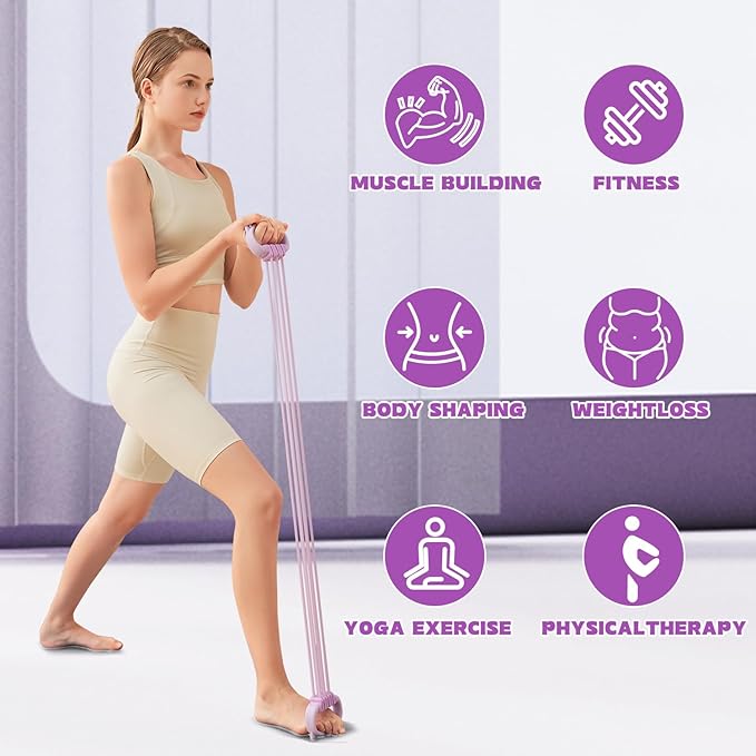 Resistance Bands with Handles, Single Resistance Bands, Exercise Bands with Comfortable Handles, Resistance Training, Physical Therapy, Home Workouts, Fitness, Pilates