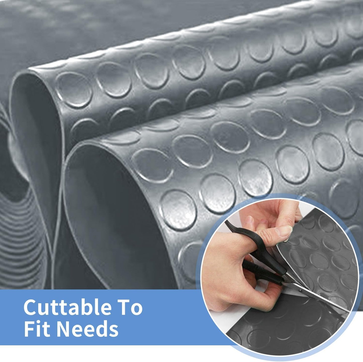 Premium Garage Floor Mat, Commercial Grade Heavy Duty Parking Mat for Garage Floor, Golf Cart Parking, Water/Stain Resistant Floor Runner (Grey Coin, 4 x 13 Feet)