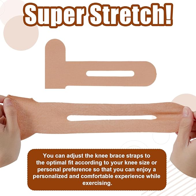 10Pcs Kinesiology Tape for Knees,Athletic Tape,Waterproof & Breathable Kinesio Tape,Elastic Sports Tape for Knee Pain Relief,Kinesiology Tape Precut,Knee Tape,Muscle Tape for Knee Support (Skin Color)