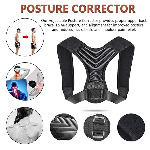 Posture Corrector for Women, Back Straightener for Men, Upper Back Support Brace, Adjustable Shoulder Corrector for Improving Back and Neck Posture Relief Pain