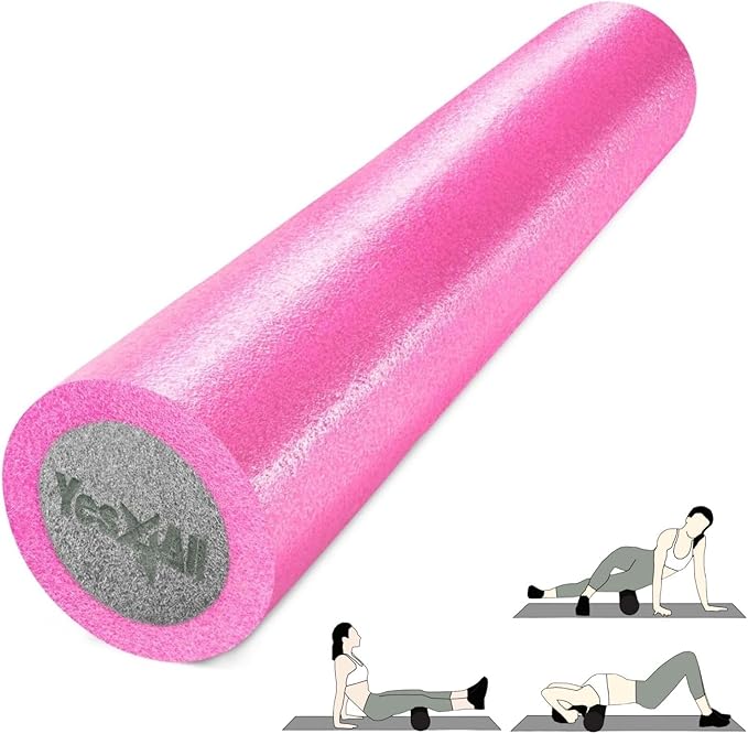 Yes4All High-Density EPP Round Back Roller Foam, Exercise Foam Roller for Yoga, Pilates & Stretching - 12, 18, 24, 36 inch