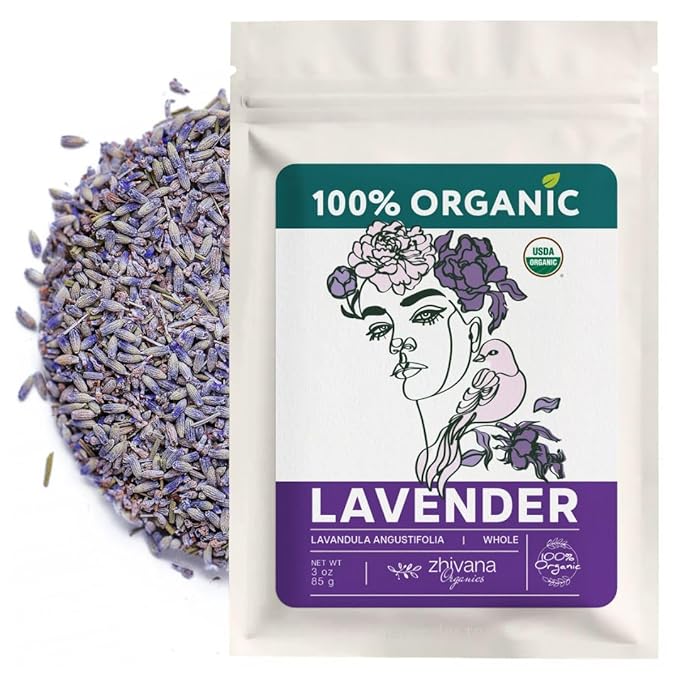 Organic Culinary Lavender Flowers for Tea, Cooking & Baking (3 oz.) - Food Grade Lavender Buds - Te de Lavander Para Dormir - Edible Lavander Herb