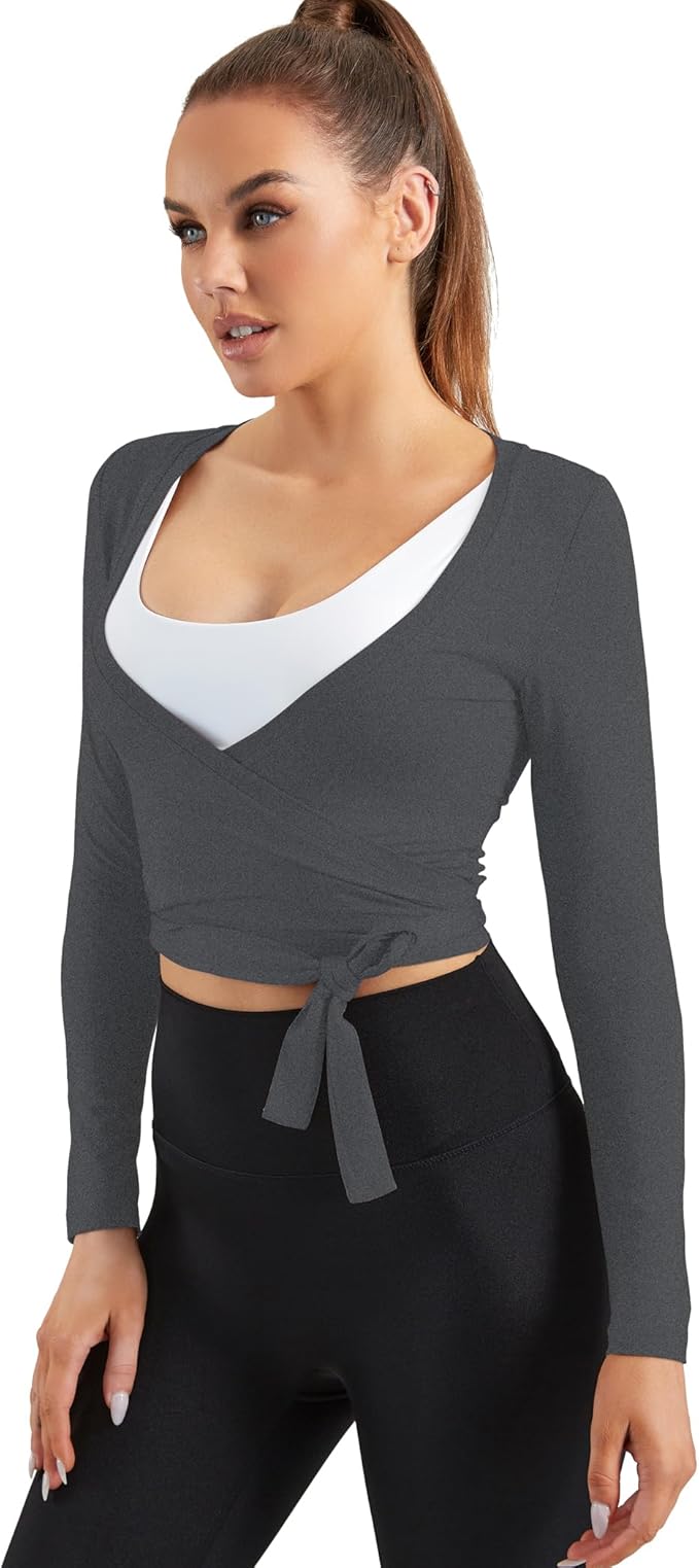 Women Tie Front Shrug Long Sleeve Bolero Cardigan Lightweight Casual Tops