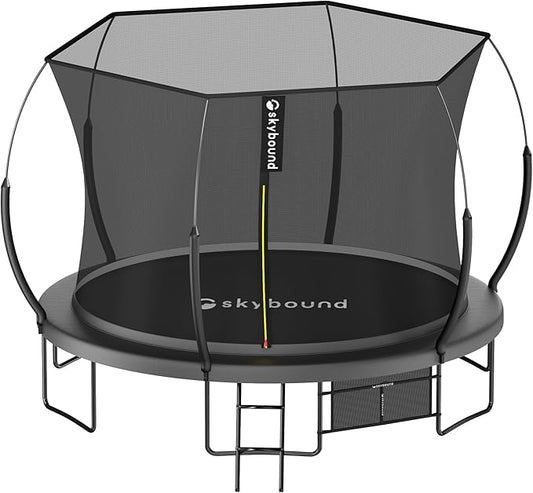 SkyBound 14 FT 12 FT 10FT 8FT 6FT Springless Trampoline for Kids and Adults - Recreational Trampolines with AntiRust Coating - Bungee Cords Outdoor Trampoline for Kids - No-Gap Design Zipper System