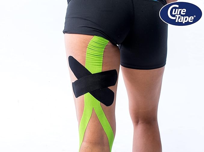 CureTape Sports | Kinesiology Tape for Muscle & Joint Pain | Elastic Therapeutic Tape | Waterproof Athletic Tape | Medical K Tape | 30% Stronger Adhesion | Lime | 2inx16ft | (Pack of 1)