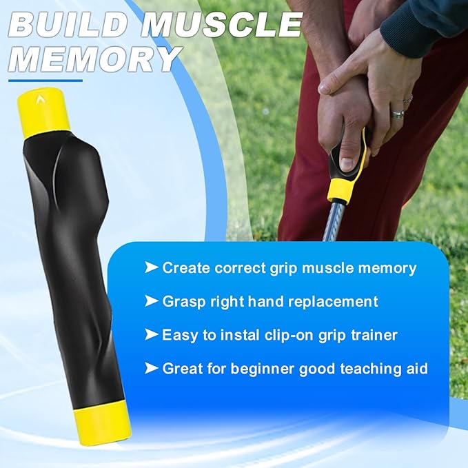 Golf Grip Trainer, Golf Club Grip, Golf Grip Training Aid, Helps Improve and Train Correct Hand Position (Right Hand )