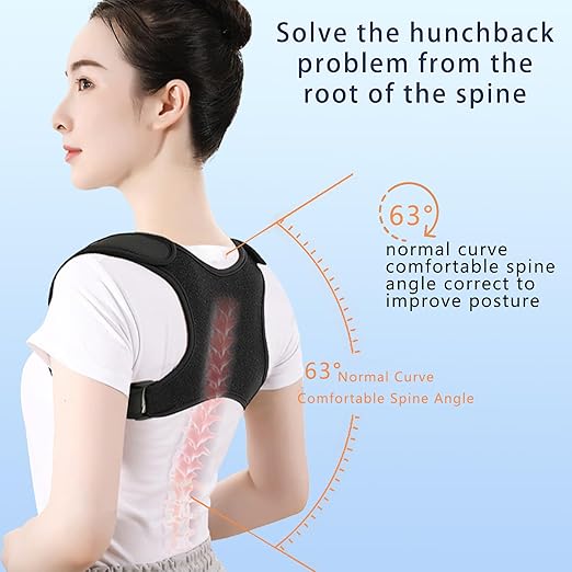 Posture Corrector for Women and Man - Posture Trainer for Neck Hump & Scoliosis Correction | Adjustable, Comfortable, and Pain-Relieving | Ideal for Desk Workers & Long-Term Wear(One Size）