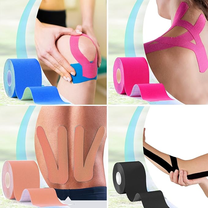 Kinesiology Tape Uncut Bulk Rolls Physical Therapeutic Tape for Sports/Athletic/Therepy 3-Pack 2 Inch x 16.4 Feet/ 1Inch x 16.4 Feet