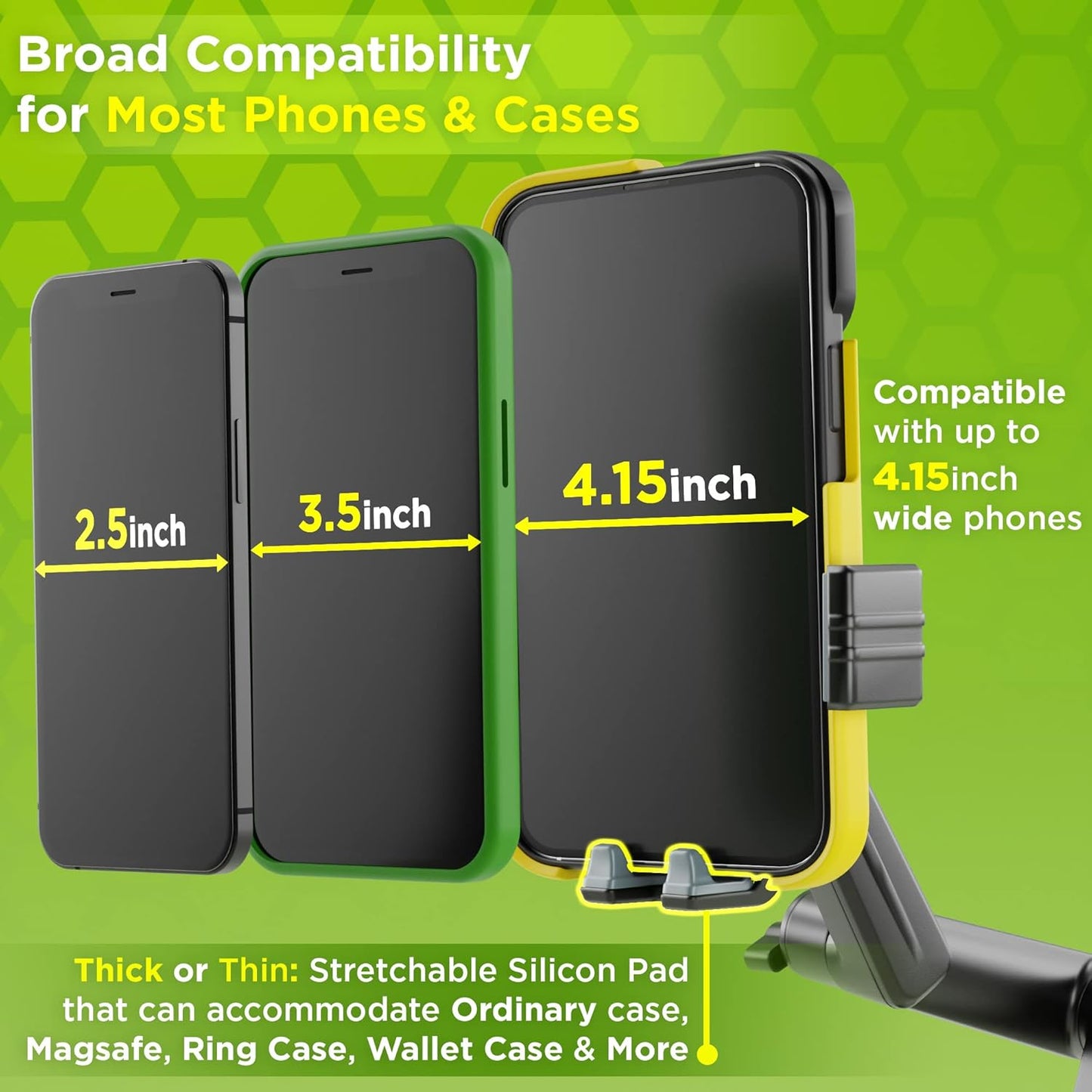 Phone Mount for Truck Phone Holder for Truck - Heavy Duty Super Suction Cup, Mobile Device Holder Dashboard Window 16.9 inch Long Arm & Stable, iPhone & Samsung Compatible, Commercial Trucker, Gray