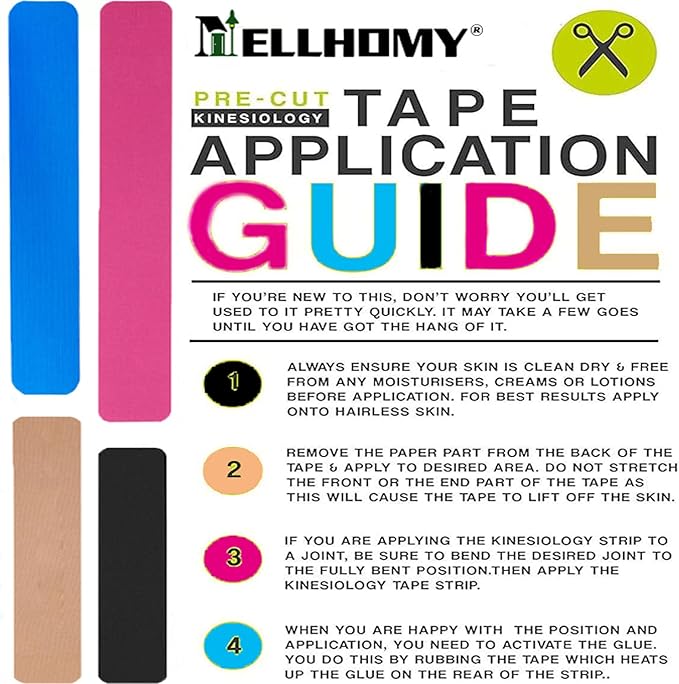 Kinesiology Tape Precut |80Strips - Elastic Pro Athletic Tape,Cotton Waterproof Breathable Sport Tape for Knee,Elbow Muscle & Joints Support & Pain Relief(Mixed)