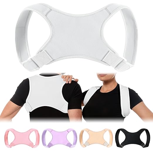 Posture Corrector for Women and Men, Adjustable Posture Back Brace Shoulder Brace, Discreet Under Clothes Design Back Support, Back Pain Relief for Improved Neck Support(Gray)