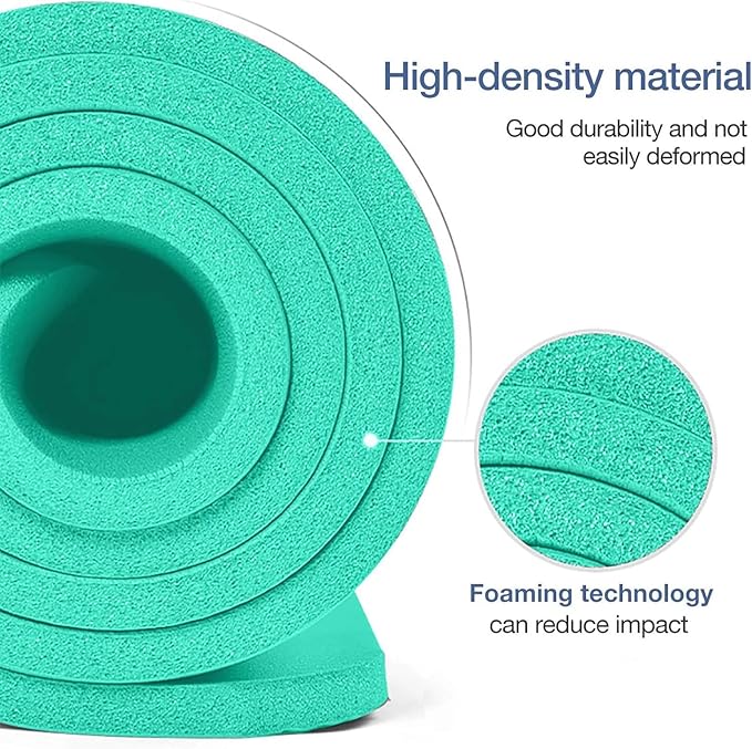 Thick Yoga Mat Non Slip, Large Size 72" L x 32" W x 0.6" TH, Premium Exercise & Fitness Mat with Carrying Strap and Bag, Workout Mats for Home