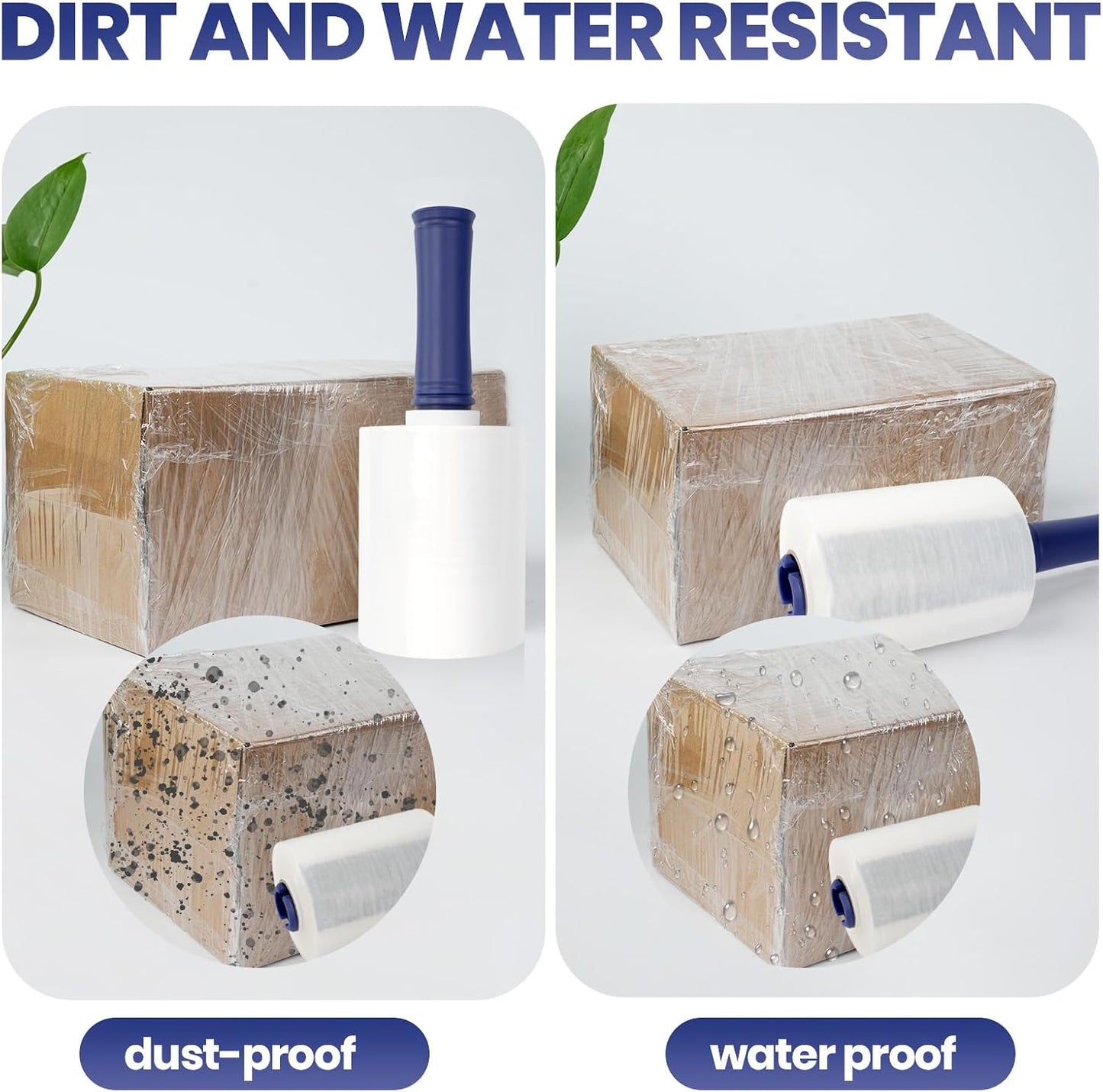 ADHES Mini Hand Stretch Wrap Film, 5 Inch x 1000 Feet, 12-Pack 80 Gauge Industrial Strength Stretch Film, Shrink Wrap Roll for Packing, Pallet Wrap, Furniture Wrapping Moving & Protection