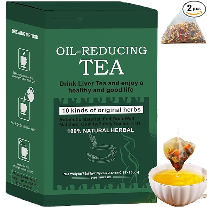 Oil-Reducing Tea - Oil Cleansing Tea for Liver & Kidney 15 Bags/Box, 10 Herbal with Excellent Formula, Chinese Winter Melon Lotus Leaf Teabag (1)