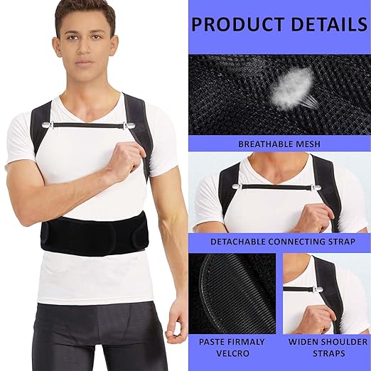 Back Brace Posture Corrector for Women and Men, Full Back Support Straps Straightener, Hunchback Improve Posture-Shoulder, Lumbar and Upper Lower Back Pain Relief (Large)