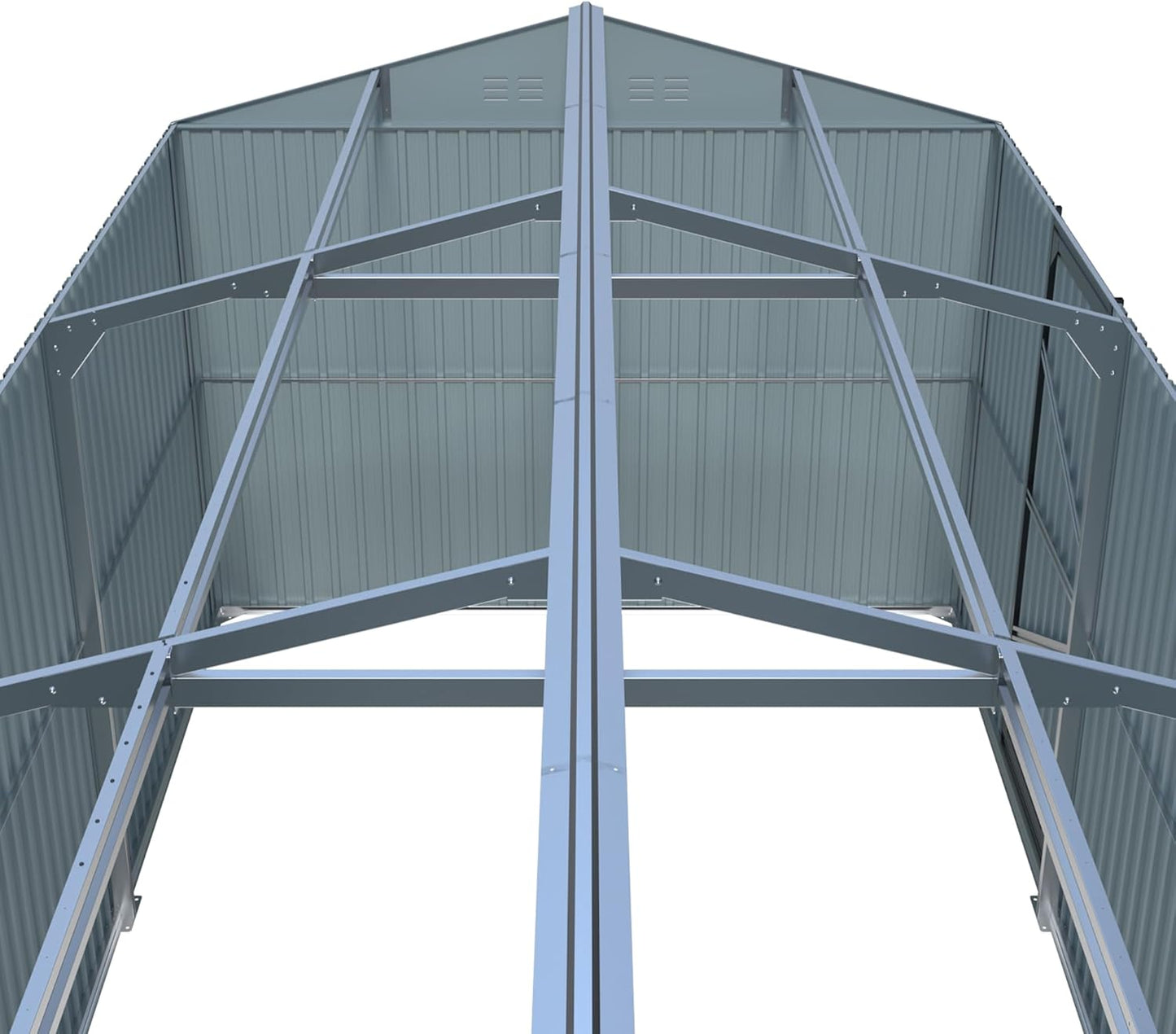 LANTRO JS 13x20ft Outdoor Storage Shed, Metal Storage Shed, Heavy Duty Large Metal Garage Shed with 2 Doors and 4 Vents