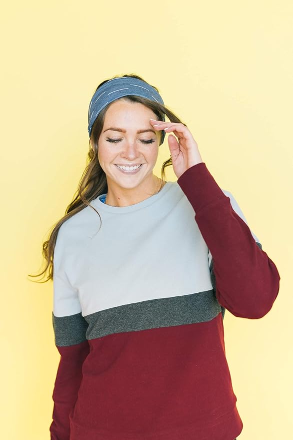 Maven Thread Workout Headbands for Women, 2Pack - 4 inch Thick Wide, Non Slip Sweatbands for Women, Ideal for Exercise, Gym Hairband for Athletic Workouts and Yoga, Black Marble