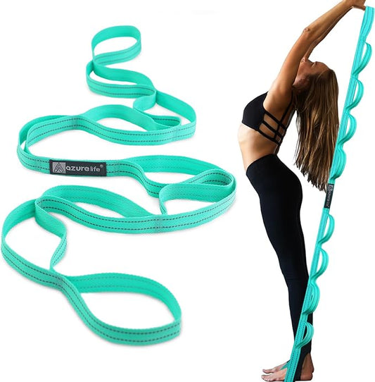 Premium Durable Stretch Straps with Loops, Stretching Strap for Physical Therapy, Multi-Loop Yoga Strap Fitness Exercise Strap for Yoga, Pilates, Dance, Flexibility&Exercise
