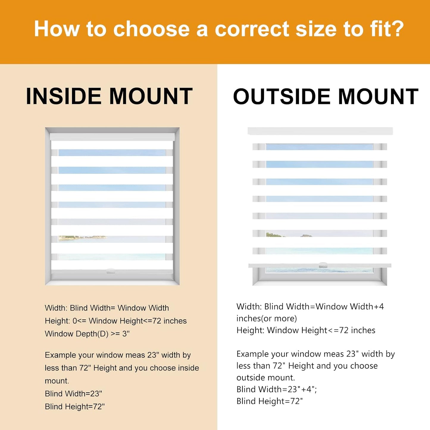 Persilux Cordless Zebra Blinds for Windows Free-Stop Window Shades (27" W X 72" H, White) Dual Layer Light Control for Day and Night, Light Filtering Sheer Shades for Home, Bedroom, Easy to Install